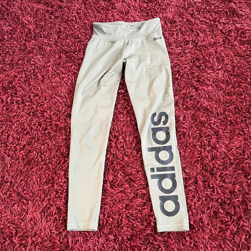 Adidas Spellout Logo High Waist 7/8 Length Yoga Running pants tight Leggings S